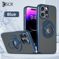 CSCR ที่ยึดแหวนหมุนได้โปร่งใสเคสสำหรับไอโฟนโทรศัพท์15 14 13 12 Pro Max 14 15 Plus เคส Claear เคลือบฝาหลังแข็ง