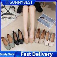 SUNNYBEST รองเท้าแบนจากหนัง PU สำหรับผู้หญิง,รองเท้าพื้นรองเท้าลำลองแบนนุ่ม