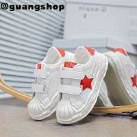 guangshop รองเท้านักเรียนฉลุลายฤดูใบไม้ผลิและฤดูร้อนสำหรับเด็ก,รองเท้าผ้าตาข่ายสีขาวขนาดเล็กน้ำหนักเบาระบายอากาศได้ดี