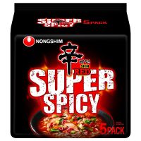 ?Food for you? ( x 1 ) Nongshim Shin Red Super Spicy Noodle 120g. Pack 5