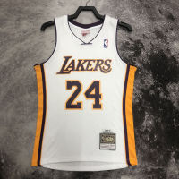 ร้อนแรงกดเสื้อกีฬาของแท้สำหรับผู้ชาย Los Angeles Lakerss Kobe Bryantt Mitchell &amp; Ness เสื้อเจอร์ซีย์ไม้เนื้อแข็งสีขาว