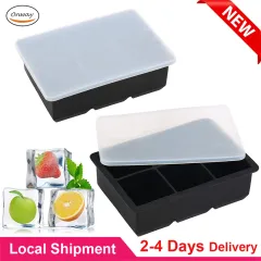 2PCS Ice Cube Tray Silicone Ice Cube Tray with Lid Stackable Ice