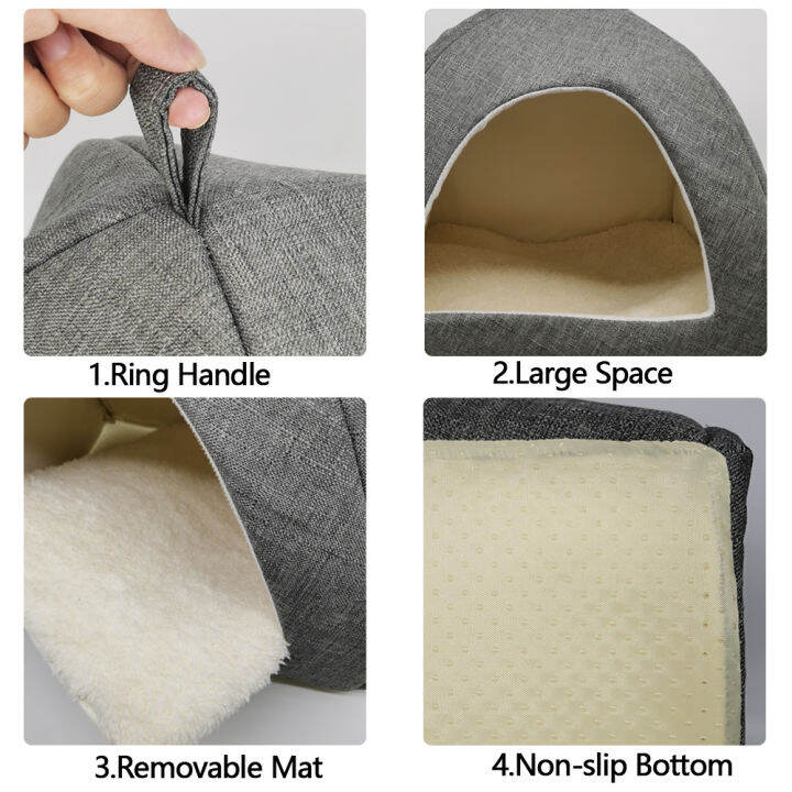 dropshipping-foldable-2-in-1-cat-bed-indoor-kitten-tent-house-warm-for-small-pet-pad-dog-nest-cave-sleeping-cozy-plush-mat