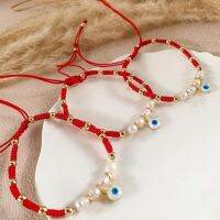 Red String Thread Bracelets Lucky Evil Eye Charm Bracelet Handmade Braided Jewelry for Women Natural Pearl Pulseras Femme Charms and Charm Bracelet