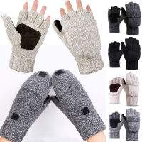 Knit Top Convertible Fingerless Faux Wool Winter Knitted Gloves