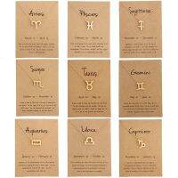 【YF】☏▥  12 Constellation Necklaces for Aries Necklace Gifts Message Card Pendant Jewelry