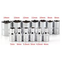 1 Buah 4-14mm 1/4in Kepala Kunci Hex Kunci Soket Metrik Ujung Ganda Lengan Segi Enam Slot Ratchet Obeng Set Bit Alat