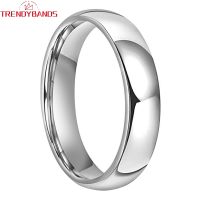 【CW】 5mm Classic Tungsten Carbide Wedding Band Engagement Rings Men Polished