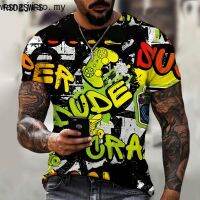 Game handle graffiti Street trend printing T-shirt full body 3D printing Fashion Top Fun abstract shape letter Tshirt Tees Tops