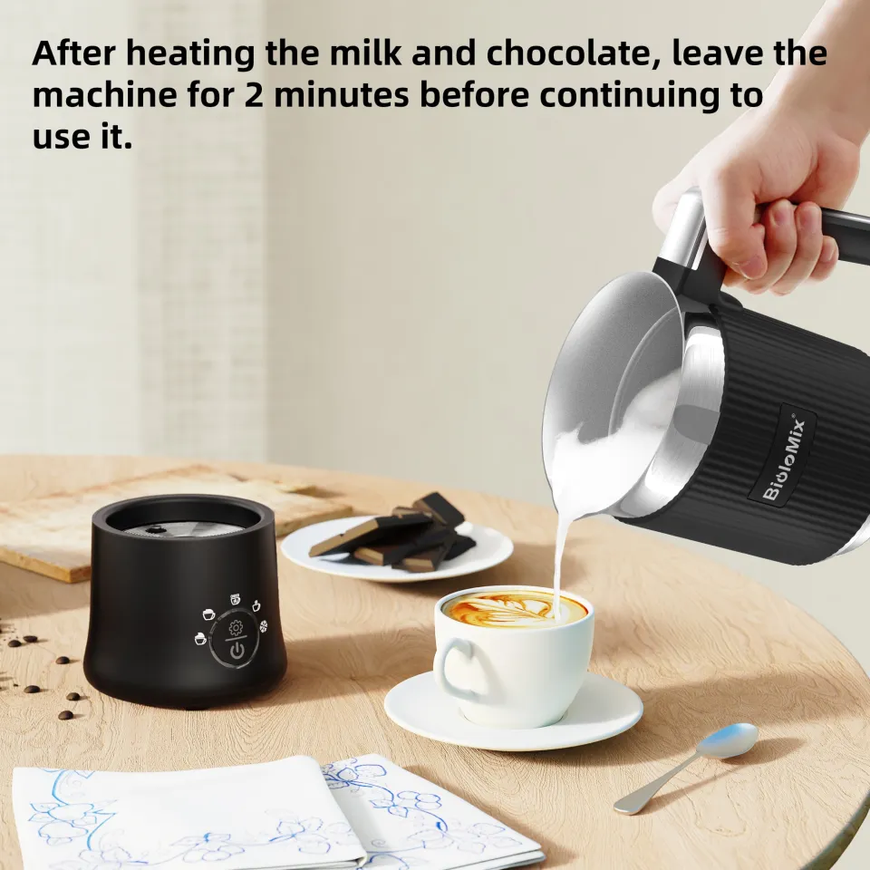 BioloMix Electric Milk Frother Milk Steamer Creamer Milk Heater Coffee Foam  for Latte Cappuccino Hot Chocolate