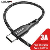 USLION 3A USB Type C Cable Mobile Phone Fast Charging Data Mirco Type-C Charger Cord For Xiaomi 12 11 Samsung S22 POCO M5 Redmi