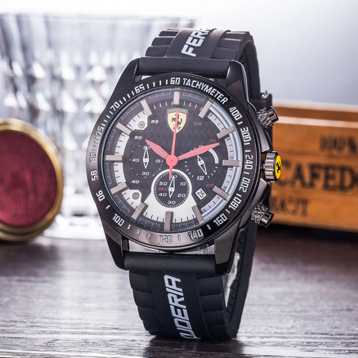 2021ใหม่ Ferraris นาฬิกาสำหรับผู้ชาย Top ยี่ห้อ Luxury นาฬิกาสำหรับผู้ชายนาฬิกาสายรัดซิลิโคนนาฬิกาควอตซ์กีฬากันน้ำนาฬิกาผู้ชาย