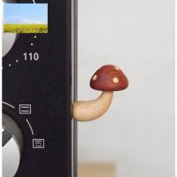 W04 Dreamerhouse Small Mushroom Refrigerator Sticker Red Handmade Fun Solid Wooden Magnetic