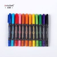 12pcs Colored Dual Tip Fast Dry Permanent Sign Marker Pens For Fabric Metal Quality Fineliner Drawing Wood Glass Carton Logisti Highlighters Markers