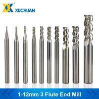 เครื่องตัดอลูมิเนียม 1-12 มม. เครื่องตัดคาร์ไบด์ HRC 50 3 ขลุ่ยเกลียว End Mill สําหรับเครื่องมือกัดโลหะ CNC Machine Router Bit