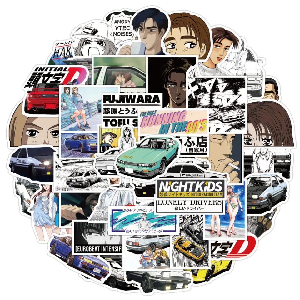 Initial D Anime Stickers Bundle - 50PCS for Hydro Flask…