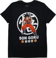 เสื้อแขนสั้น การ์ตูน Dragon Ball Super Son Goku Kanji Mens T-Shirt เสื้อยืดอนิเมะ