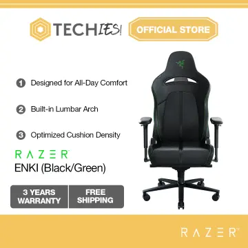 Best Buy: Razer Enki X Essential Gaming Chair for All-Day Comfort  Black/Green RZ38-03880100-R3U1