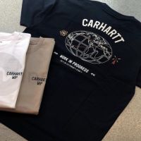 2023 NewNext Carhartt Wip Catrograph เสื้อยืดแผนที่พิมพ์ผ้าฝ้ายแขนสั้นเสื้อยืด