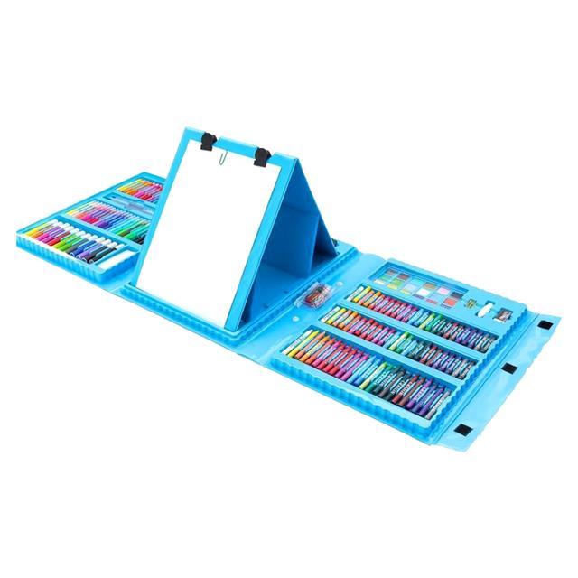 art-drawing-set-children-educational-stationery-supplies-artist-coloring-craft-painting-pens-kit-accessories-blue