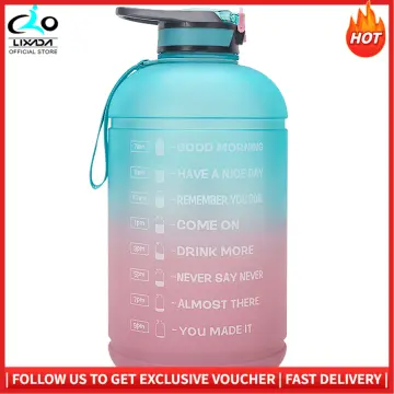 1 Gallon Water Bottle With Time Marker Bpa Free 3.78l Sports Bottle With  Straw For Office Gym Fitness Sports Camping Cycling