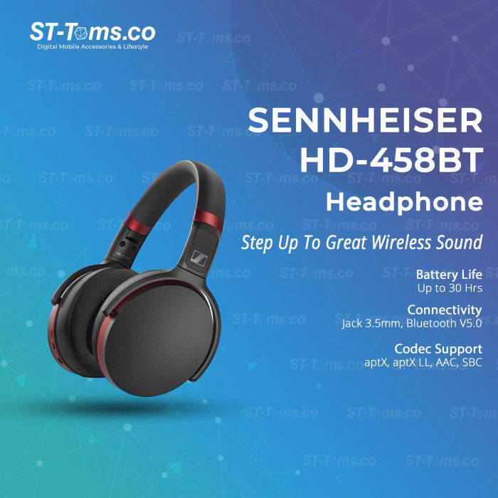 Sennheiser HD 458BT / HD-458BT Wireless Noise Cancelling Headphones ...