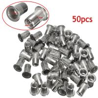 50pcs M6 304 stainless steel flat head threaded rivet insert nut nut cap rivet nut