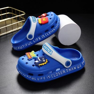 【Hot Sale】 Childrens sandals boys slippers big hole shoes baby sandals and non-slip soft bottom boys beach shoes