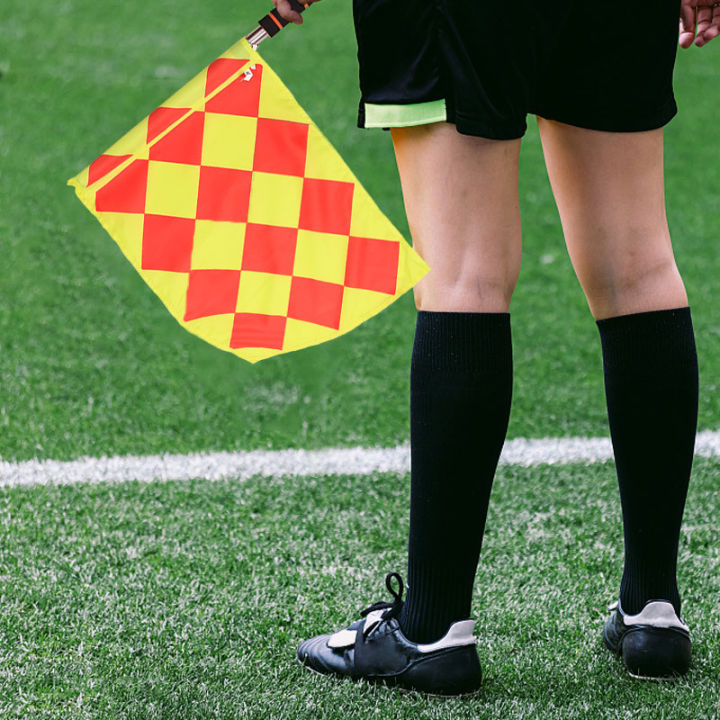 gude001-2ชิ้น-เซ็ตโลกธงผู้ตัดสินฟุตบอลยุติธรรมเล่นการแข่งขันกีฬาธงสนามฟุตบอล