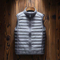 Ultralight Men S Down Vest ฤดูหนาว Warm White Duck Down Puffy Padded Waistcoat Basic Windproof Jacket Outwear ชาย Clothes