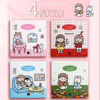 ANGY Kawaii DIY Scrapbooking Diary Album Decal Cartoon Gift Box Decorative Stationery Sticker Daily Planner Cartoon Stickers Memo Pad