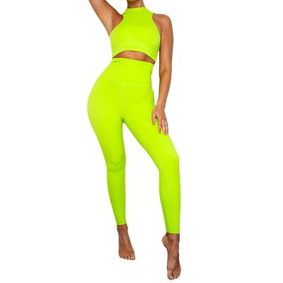 2 Piece Set Women Workout Clothing Gym Yoga Set Fitness Sportswear Crop Top Sports Bra Seamless Leggings Active Wear Outfit Suit