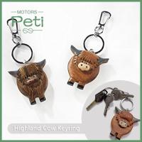 ของขวัญคุณภาพสูง PETI มอเตอร์พกพาแบบไม้ตลกหัวเข็มขัดกุญแจรถยนต์วัวไฮแลนด์ไฮแลนด์พวงกุญแจตกแต่งวัว