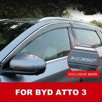 กระบังหน้าต่างสำหรับ BYD Atto 3 2022 2023อุปกรณ์เสริมรถยนต์กันน้ำฝนหักเหฝนฟ้าคะนองกันสาดคิ้ว