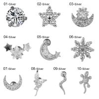 MOILY 1PC Jewelry Cartilage Ear Stud Gecko Lizard Ear Studs Piercing Earring Helix Piercing Snake Stainless Steel Moon Star Flower Crystal ZirconMulticolor