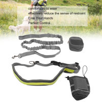 กระเป๋าคาดเอวสำหรับจูงสุนัขแบบแฮนด์ฟรี Dog Training Waist Pack Leash แบบปรับได้สำหรับเดิน เดินป่า วิ่ง