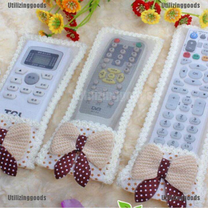 เคสรีโมทผ้าลูกไม้-กันฝุ่น-พร้อมโบว์-1-ชิ้น