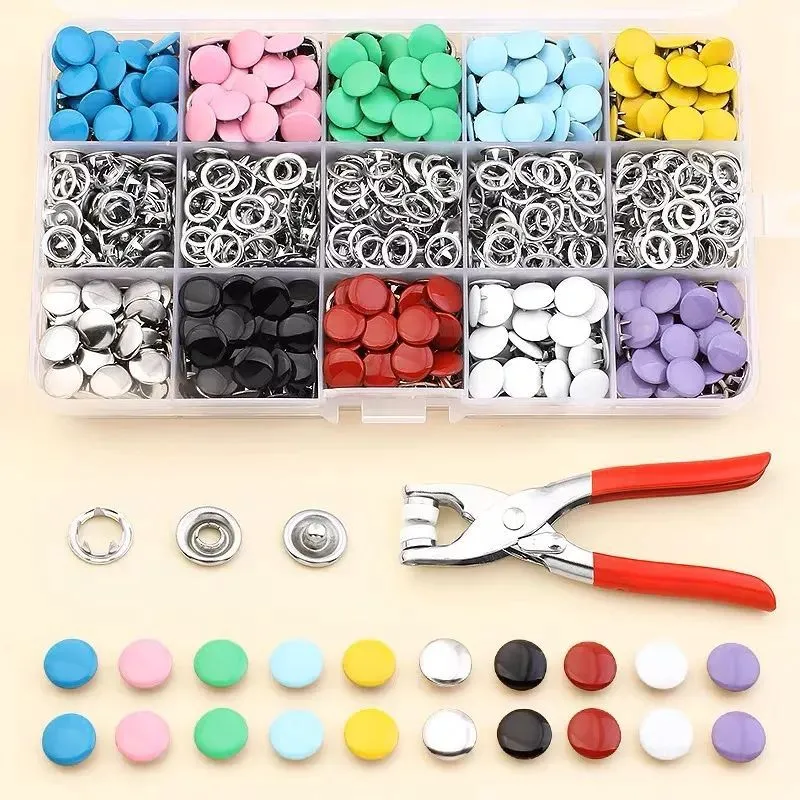 1000pcs Buttons for Clothes Snaps for Leather White Buttons Plastic Snaps  Small Buttons for Crafts Plastic snap Button Snap Press Pliers T-Shirt