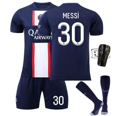 คนส่ง NO.30 NO.7 Kylian Mbappés NO.10ผู้ชายเสื้อฟุตบอลเด็ก2223 Pari-S Saint-Germain F.C.S กีฬาที่บ้านสบายๆทั้งหมด-ตรงกับกางเกงขาสั้นแขนสั้นชุดเสื้อผ้าเล่นฟุตบอล0000