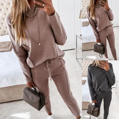 2022 Winter Women Two Piece Sets Tracksuit Autumn Casual Solid Long Sleeve Hoodie Sweatshirts Female Blouse Trouser Pant Suit