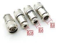 【CW】№☜  10pcs/20pcs COPPER N Male Plug Coaxial Clamp for RG58/RG6/RG8 Cable