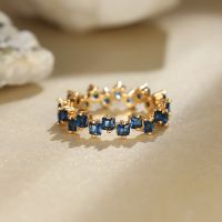 【YF】☒☁✁  Irregular Engagement Female Stone Thin Antique Gold Color Wedding Rings CZ