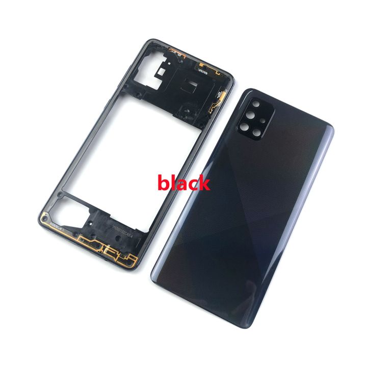 for-samsung-galaxy-a71-2020-a715-a715f-phone-housing-middle-frame-battery-back-cover-case-panel-lid-rear-door-camera-lens-logo-replacement-parts