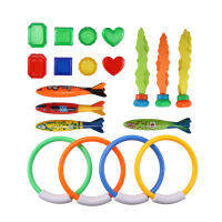 22pcs Diving Game Toys Set Rings Treasures Dive Underwater Swimming Pool Gift for Kids Summer Torpedo Rocket Throwing piscina