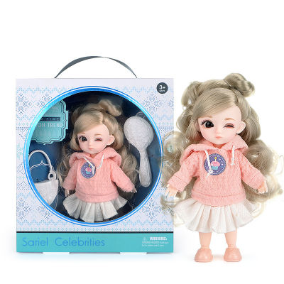 13 Movable Jointed BJD Dolls Toys Mini Lovely 16cm Baby Girl Dress Up Fashion Dolls Play House Toy Kids Toys for Girls Gift