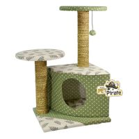 KJ ที่นอนแมว Cat Tree คอนโดแมว 2 ชั้น + อุโมงค์ พร้อมเสาลับเล็บ   สำหรับแมวทุกวัย ขนาด 39x32x64 ซม. ที่นอนหมา เบาะนอนสุนัข เบาะนอนหมา เบาะนอนแมว ที่นอนสัตว์เลี้ยง เตียงหมา เตียงแมว