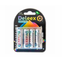 ?ห้ามพลาด! ถ่านชาร์จ Deleex ขนาด AA แพค4ก้อน กล่องใส่ถ่านในชุด คุณภาพดี