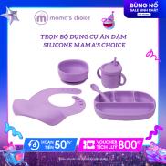 Bộ Ăn Dặm Cho Bé Thương Hiệu Mama s Choice, Combo Ăn Dặm Bát-Khay-Yếm-Thìa