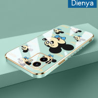 เคส Dienya สำหรับ Vivo Y15s Y15a Y01 T1 5G T1 Pro S15e Iqoo Z6 Pro เคสลายการ์ตูนแฮปปี้มิกกี้ใหม่กรอบสี่เหลี่ยมเคลือบพื้นผิวเคสซิลิก้าเจลนิ่มกันกระแทกเคสมือถือฝาครอบป้องกันเลนส์กล้องถ่ายรูปรวมทั้งหมด