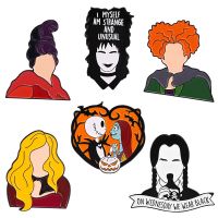 Classic Movie Role Enamel Pins Writer Wednesday Badges Clothes Brooch Lapel Pin Cap Bag Gothic Jewelry Gift for Friend